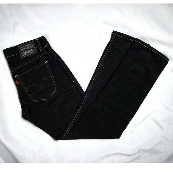 Vtg Y2K Levi's Skinny 511 Black Mid Rise Unisex Rocker Biker Metal Jeans Sz 31 - Picture 2 of 8